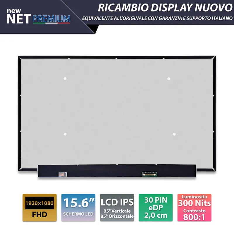 PREMIUM Display AUO B156HAN02.0 HW0B 15.6″ IPS Full HD, eDP 30 Pin – PCB 28cm – Alta qualità GARANZIA 0 PIXEL BRUCIATI