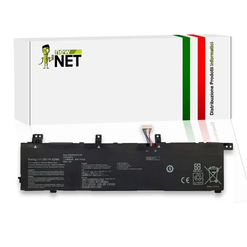 Batteria 42 Wh per ASUS X432FA – 11,55 V / 3640 mAh