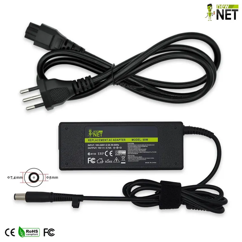 Alimentatore 90W per HP Presario / Probook / Compaq / Pavilion – 19 V / 4.74 A – 7.4 x 5.0 mm