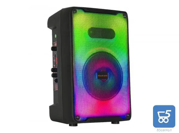 Cassa Acustica Bluetooth Ricaricabile USB Portatile 8″ 10W Telecomando Radio LUCE RGB – EX DEMO