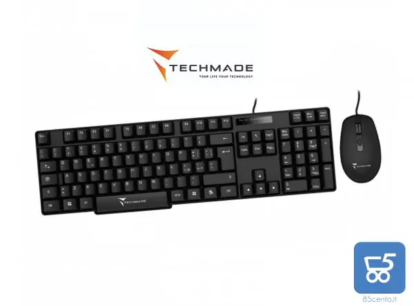 Bundle Kit Tastiera e Mouse USB con filo PC KIT ITA ufficio casa lavoro VLT SLOT – TM-KB828+M102