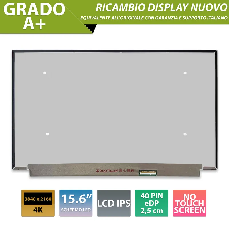 Display LCD 15.6″ pollici IPS 40 Pin eDP – B156ZAN03.3 – PCB 29,1cm – 3840×2160 UHD