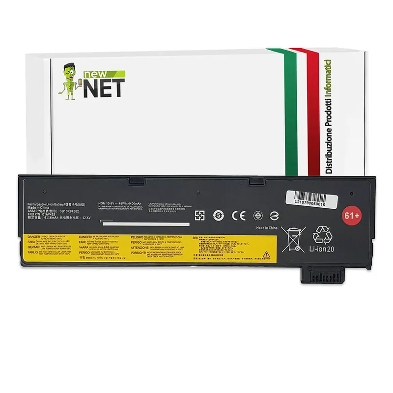 Batteria 01AV424 per Lenovo Thinkpad T470 – 10.8-11.1 V / 4400 mAh (Versione maggiorata)