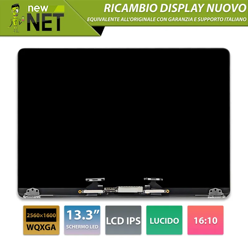 Display compatibile per Apple MacBook Pro 13″ model A2289 anno 2020, Space Gray (Grigio Siderale)