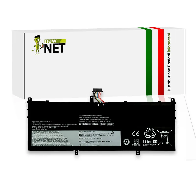 Batteria L19C4PD1 60Wh per Lenovo Yoga C640 – 7,68V / 7820mAh
