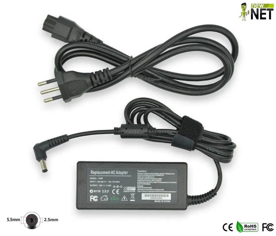Alimentatore 65W per ASUS Flip / Transformer – 19 V / 3.42 A – 5.5 x 2.5 mm