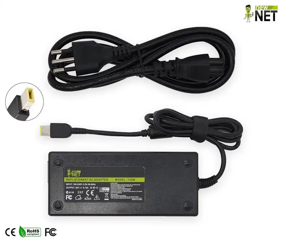 Alimentatore 135W per Lenovo IdeaPad Y50-70 Serie – 20 V / 6.75 A – 11.0 x 4.5 mm