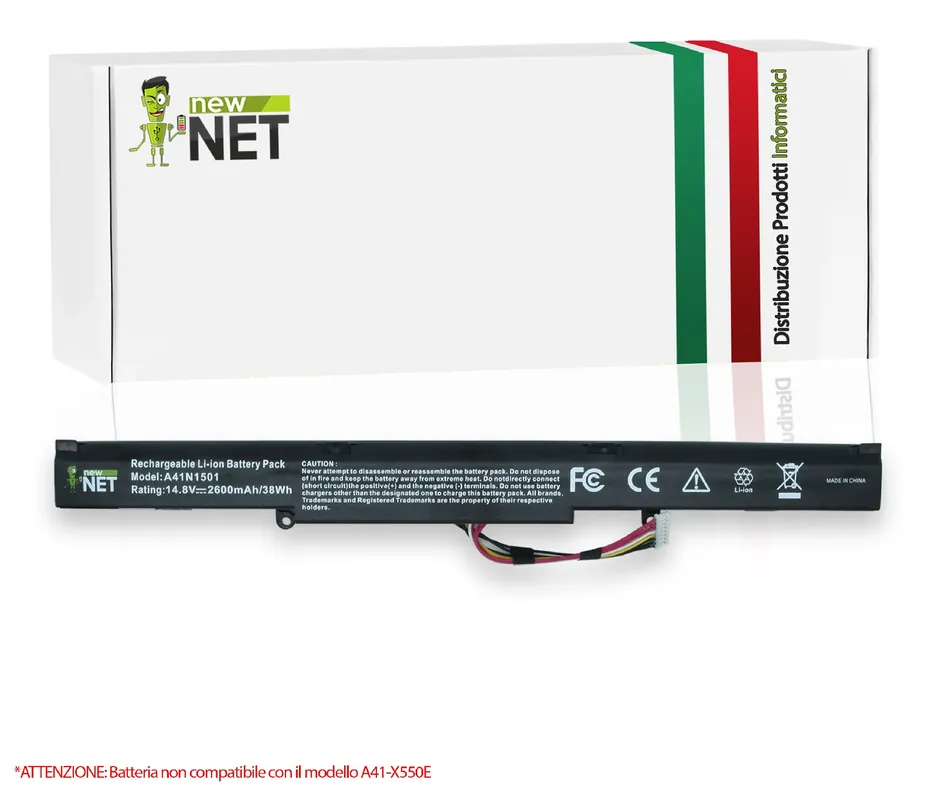 Batteria 38Wh per Asus N552 Serie – 14.4-14.8 V / 2600 mAh