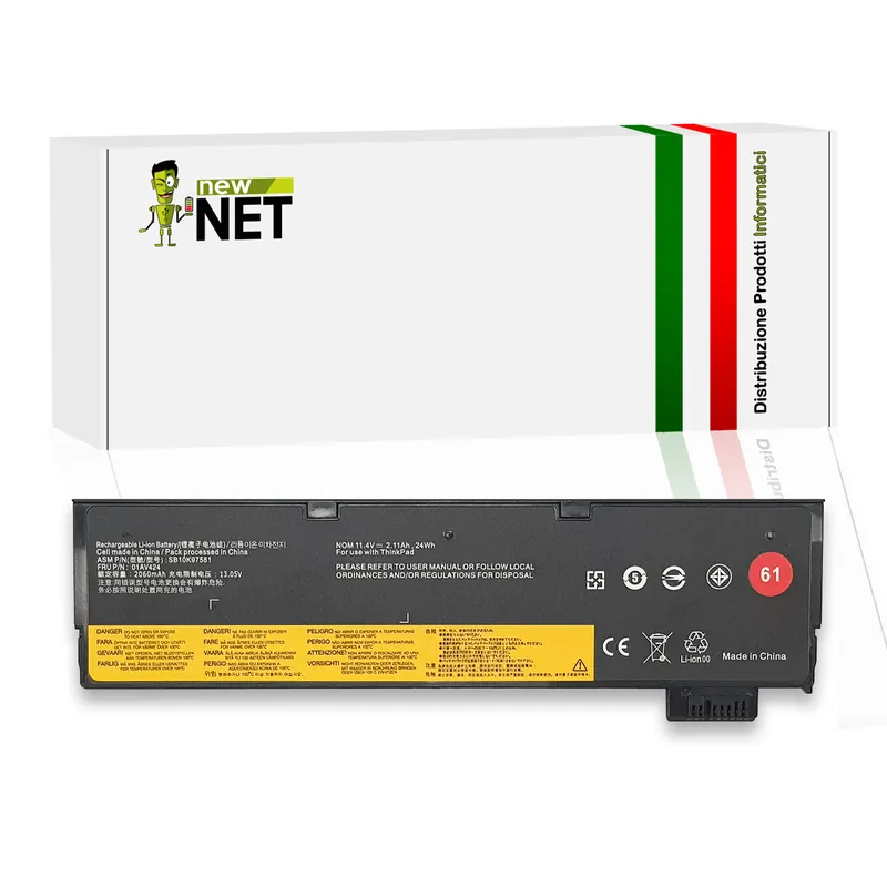 Batteria per Lenovo ThinkPad T470 T480 T570 T580 – 11.4 V / 2110 mAh