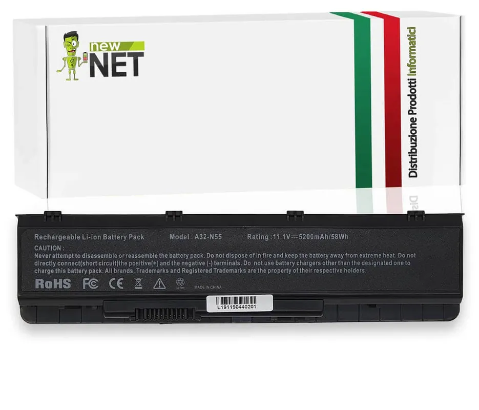 Batteria 58Wh per Asus N55 Serie – 10.8-11.1 V / 5200 mAh