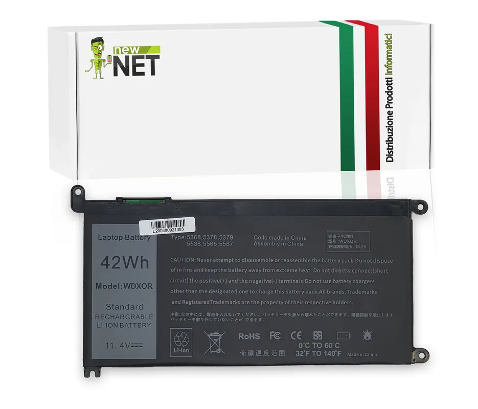 Batteria WDX0R per Dell Inspiron 14, 15, 17 – 11.4 V / 3680 mAh
