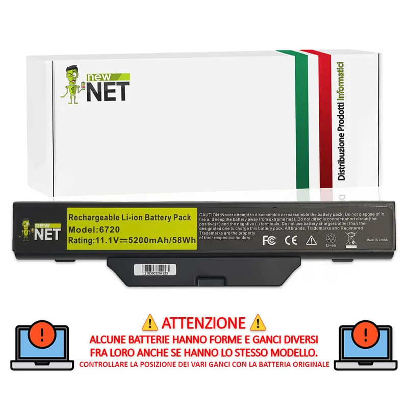 Batteria 58Wh per HP Compaq – 10.8-11.1 V / 5200mAh