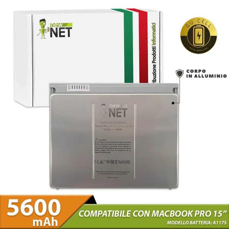 Batteria A1175 per Apple Macbook Pro 15″ – 10.8 V / 5600 mAh