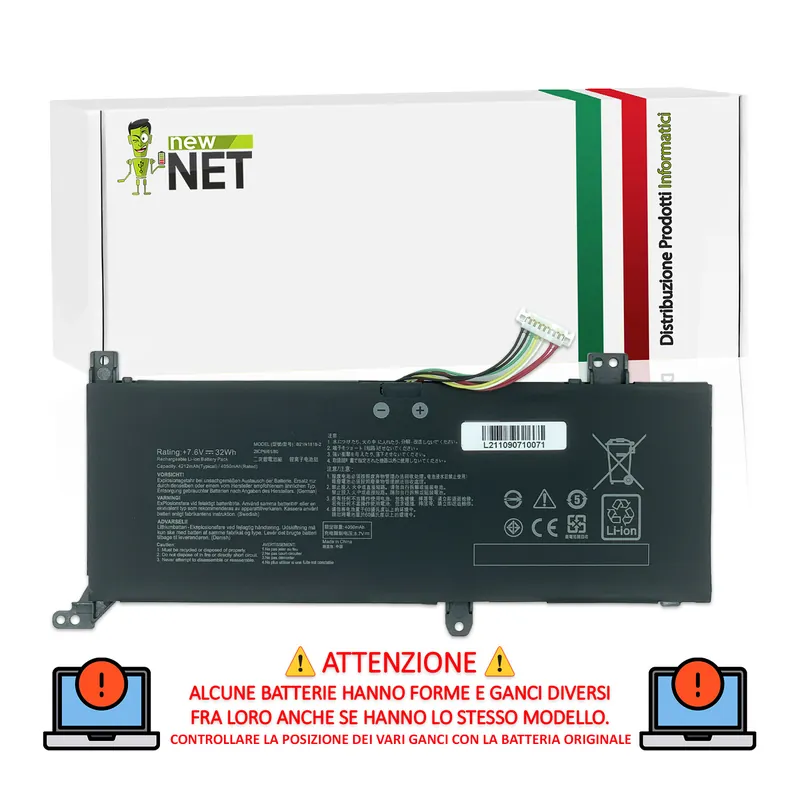 Batteria B21N1818 per Asus – 7.6 V / 4212 mAh
