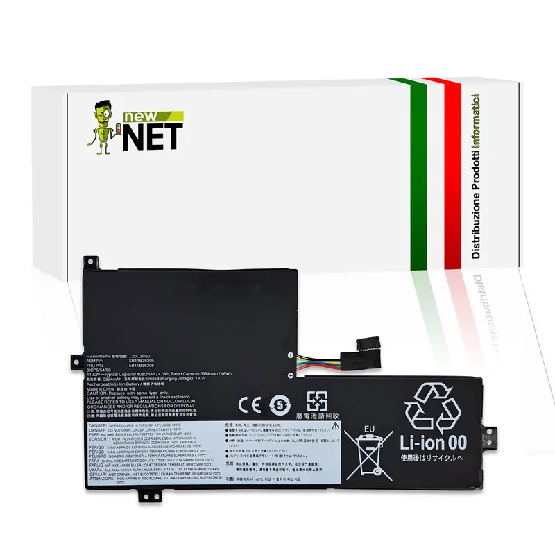 Batteria L20C3PG0 per Lenovo Chromebook 100e 300e Gen 3 – 11.52V, 4080mAh, 47Wh