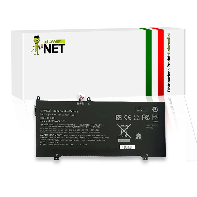 Batteria CP03XL 60.9Wh per HP Spectre X360 – 11.55V / 5272mAh