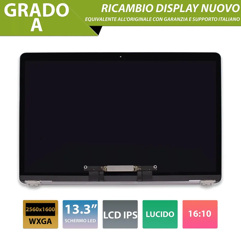 Display compatibile con Apple MacBook Air (M1, 2020) 13.3 pollici, model A2337 – Colore Space Gray / Grigio siderale