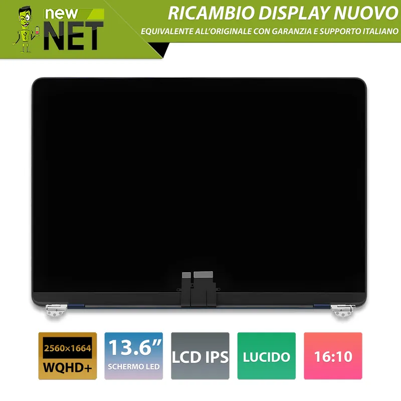 Display compatibile per Apple MacBook Air 13″ model A2681 2022, Midnight (Mezzanotte)