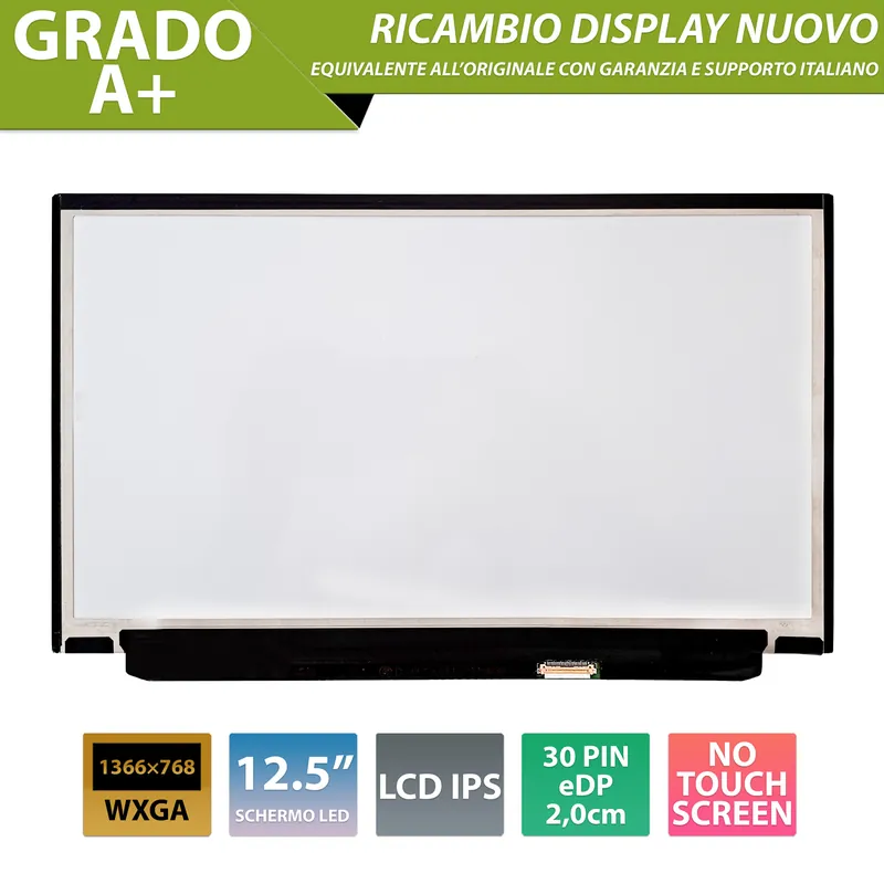Display LP125WH2-SPT2 LCD IPS 12.5 pollici, 30 Pin eDP, 1366×768 HD