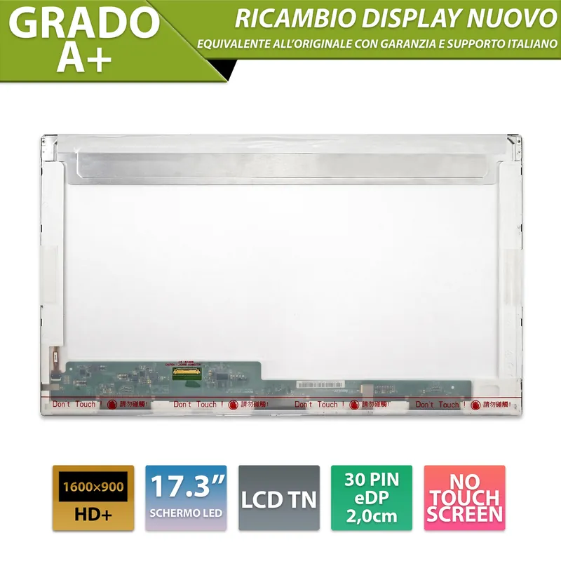Display N173FGE-E13 Rev.C1 LCD TN 17.3 pollici, 30 Pin eDP, 1600×900 HD+