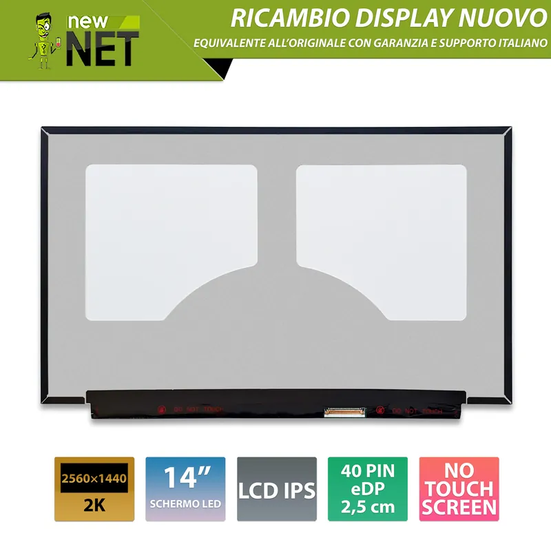 Display B140QAN02.3 per Lenovo ThinkPad T490, LCD IPS 14.0 pollici, 2560×1440 2K, 40 Pin eDP