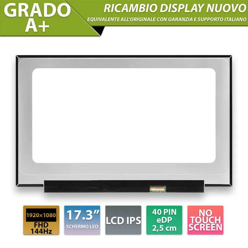 Display B173HAN04.4 17.3 pollici, 1920×1080 FHD 144Hz, 40 Pin eDP, IPS