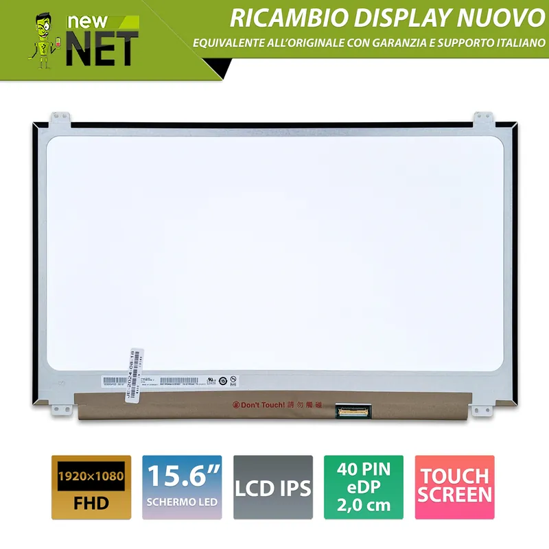 Display touchscreen per Lenovo ThinkPad P51s, P52s, T570, T580, LCD IPS 15.6 pollici 40 Pin eDP, 1920×1080 FHD