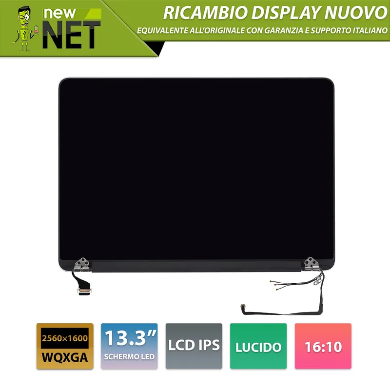 Display A1502 compatibile per Apple MacBook Pro Retina 13″, anni 2013 – 2014, Silver (Argento)