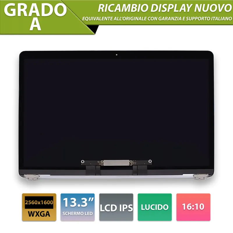 Display compatibile con Apple MacBook Air (M1, 2020) 13.3 pollici, model A2337 – Colore Silver / Argento