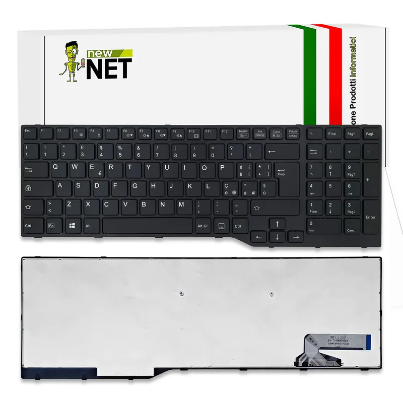 Tastiera per Fujitsu Lifebook E554 – con frame, nera