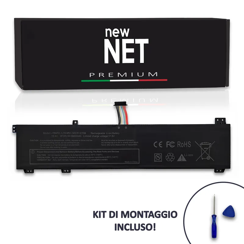 Batteria New Net Premium L19C4PC1 per Lenovo Legion 5-15ARH05 – 15.4V, 5600mAh / 87Wh