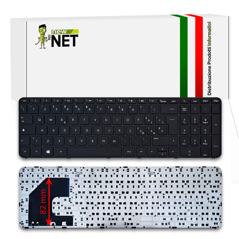 Tastiera per HP Pavilion Sleekbook 15-b000 con frame – flat 82mm