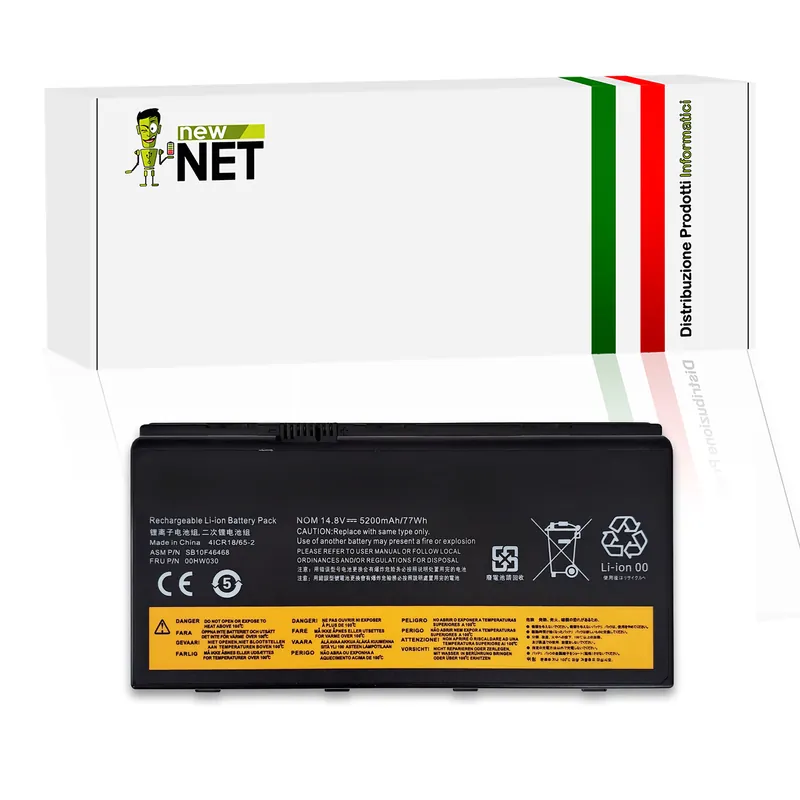 Batteria 00HW030 per Lenovo ThinkPad P70, P71 – 14.8-15V, 5200mAh / 77Wh