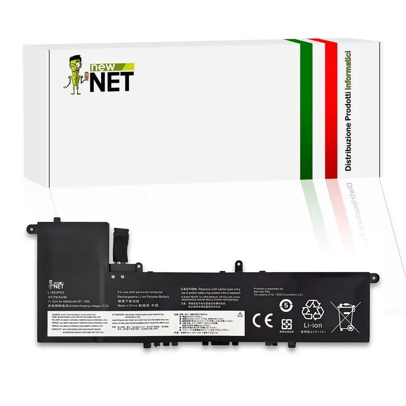 Batteria L19D3PD3 per Lenovo IdeaPad S540-13API – 11.52-11.55V, 4950mAh, 57.1Wh