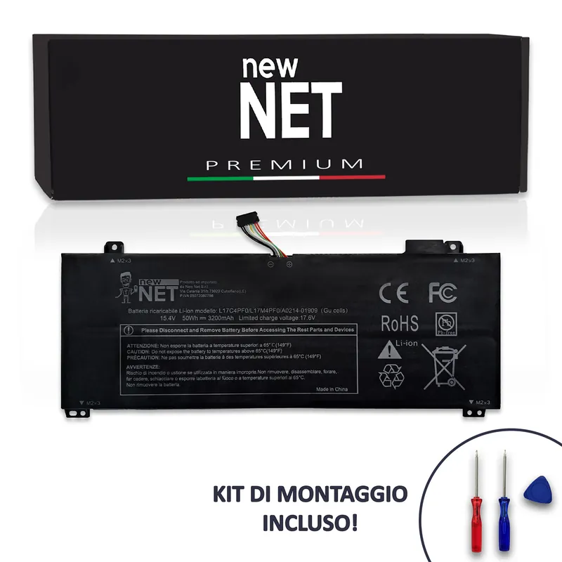 Batteria New Net Premium L17C4PF0 per Lenovo IdeaPad S530-13IWL – 15.36-15.4V, 3200mAh / 50Wh