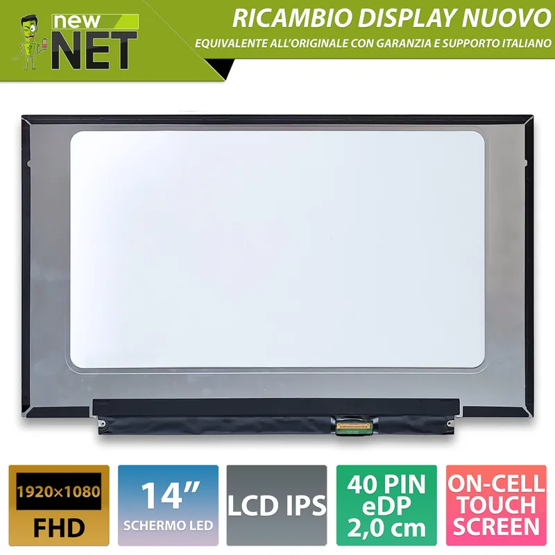Display LCD IPS R140NWF5 RA HW1.1 – 14 pollici 1920×1080 FHD – 40 pin eDP 2cm – On-Cell Touchscreen