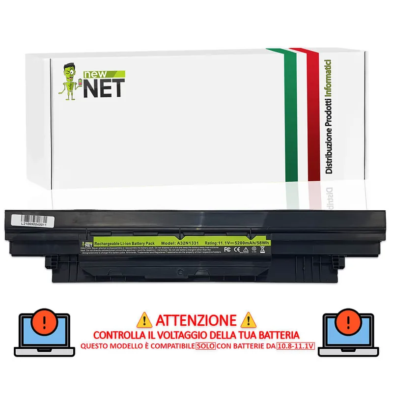 Batteria A32N1331 per Asus PU551 – 10.8-11.1 V / 5200 mAh