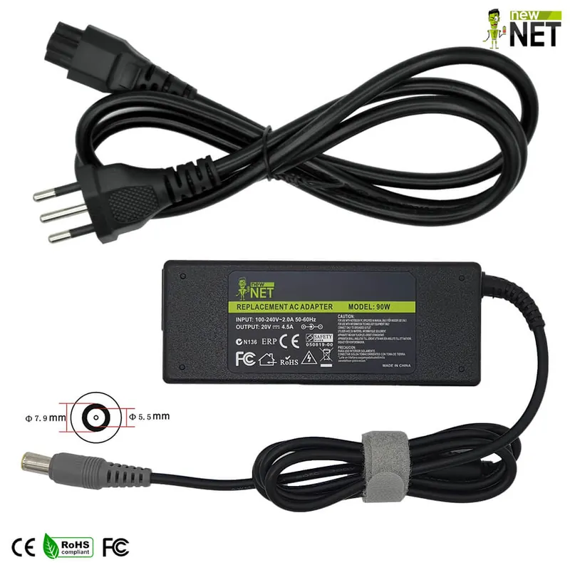 Alimentatore 90W per Lenovo Thinkpad R500 Series – 20 V / 4.5 A – 7.9 x 5.5 mm