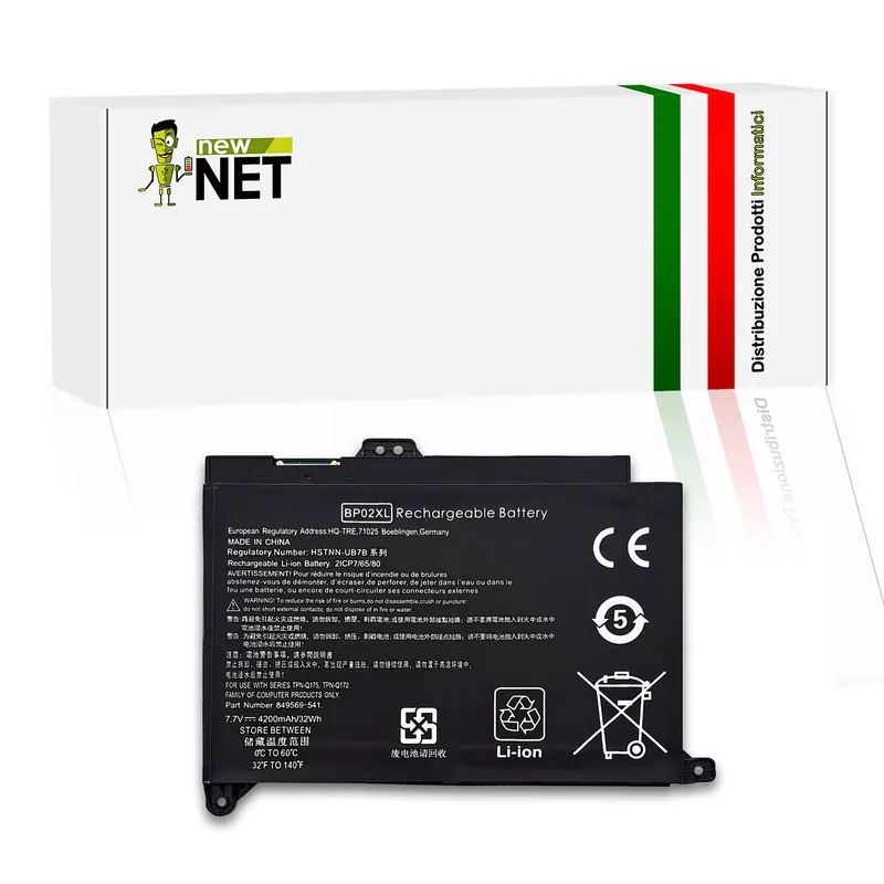 Batteria BP02XL per HP Pavilion 15-au – 7.7V, 4200mAh / 32Wh