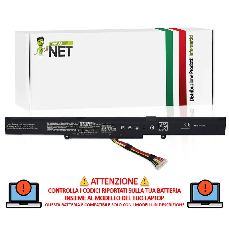 Batteria A41N1611 per Asus ROG GL553 – 14.4-14.8 V / 3350 mAh