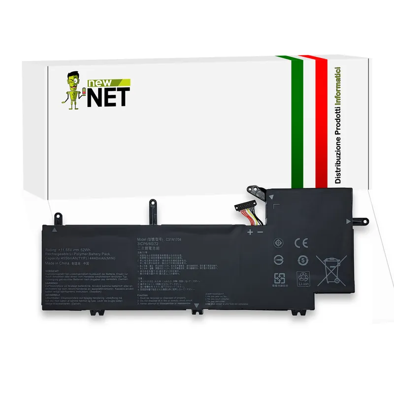 Batteria C31N1704 52Wh per ASUS ZenBook Flip – 11.55V / 4550mAh