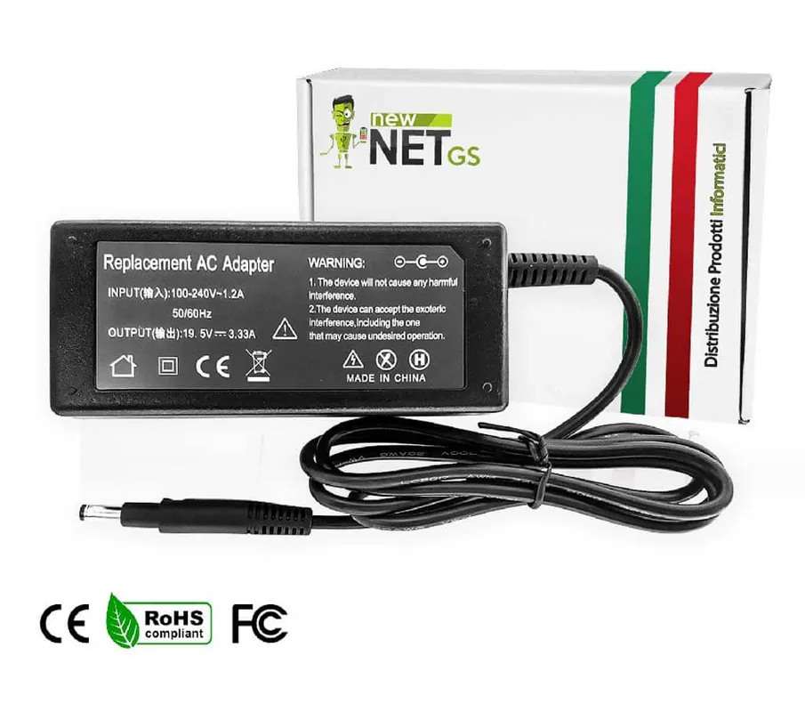 Alimentatore 65W per HP Sleekbook 19.5 V / 3.33 A – 4.8 x 1.7 mm con scalino