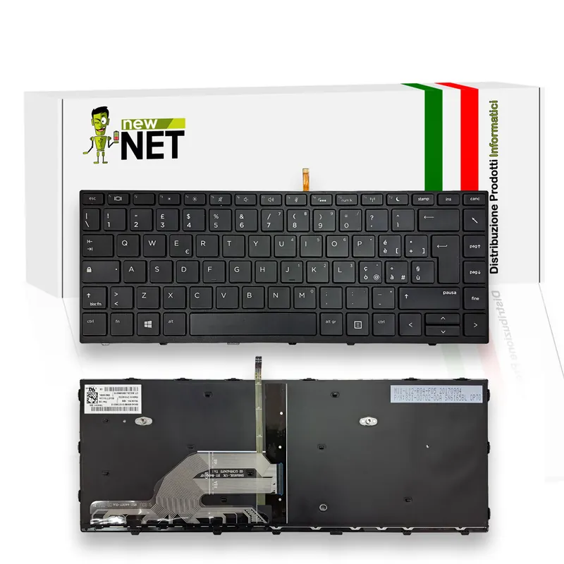 Tastiera retroilluminata per HP ProBook 430 G5, 440 G5 con frame nero
