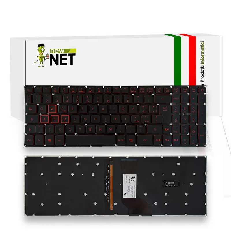 Tastiera retroilluminata per Acer Nitro 5 serie AN515-41, AN515-42, AN515-51, AN515-52, AN515-53 senza frame
