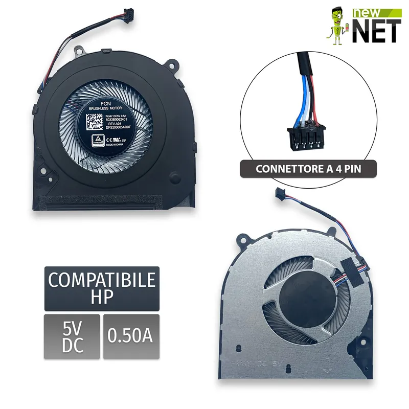 Ventola per HP 240 245 246 G7 G8 G9, 247 G8, 340 348 G5 G7