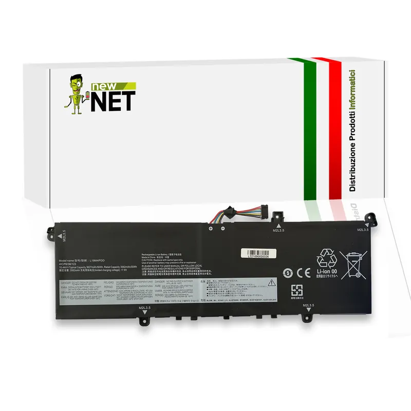 Batteria L19M4PDD 56Wh per Lenovo ThinkBook 13s 14s G2 – 15.44V / 3627mAh