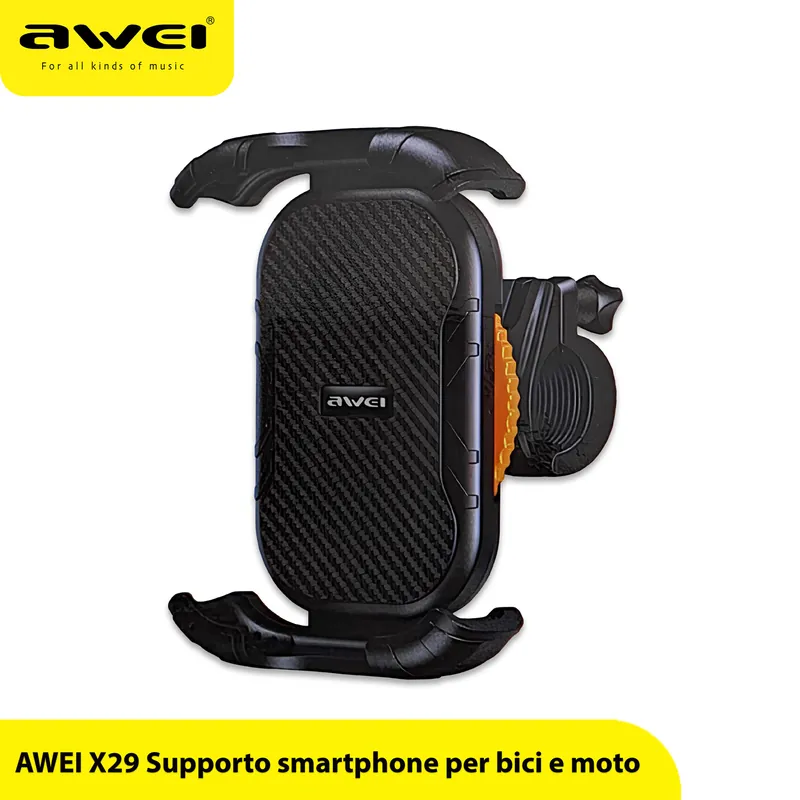 Awei X29 Supporto per telefono, regolabile per bici e moto a 360°