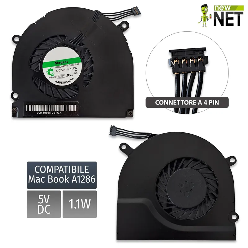 Ventole raffreddamento destra per Apple MacBook Pro 15 A1286