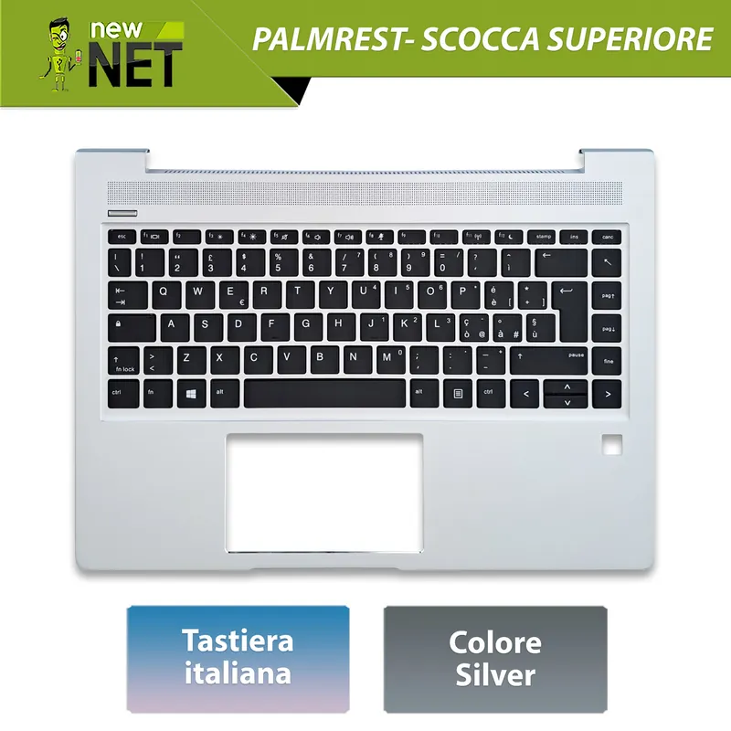 Top Case L44589-061 con Tastiera italiana per HP ProBook, Colore Silver (Argento)