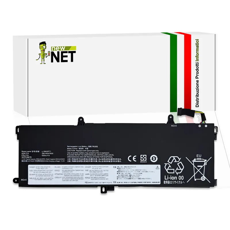 Batteria L18M3P71 per Lenovo ThinkPad T590 – 11.52-11.58V, 4950mAh, 57Wh